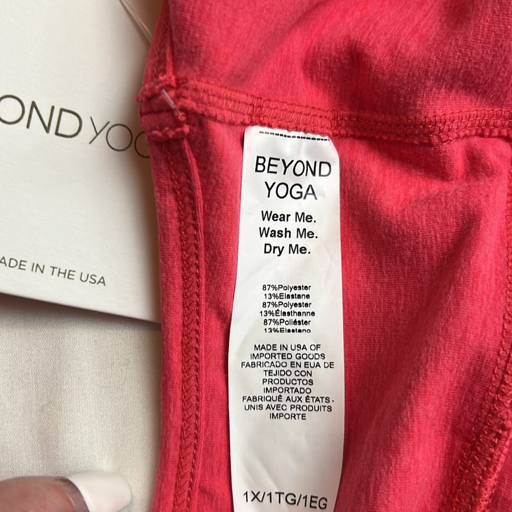 NWT’S Beyond Yoga Space Dye Racerback Sports Bra Hot Pink Soft SZ 1X - Picture 6 of 6